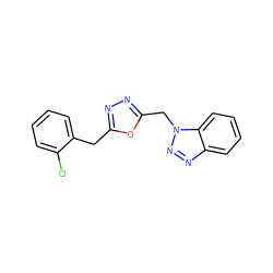 Clc1ccccc1Cc1nnc(Cn2nnc3ccccc32)o1 ZINC000653723296