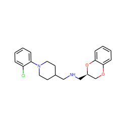 Clc1ccccc1N1CCC(CNC[C@@H]2COc3ccccc3O2)CC1 ZINC000013799889