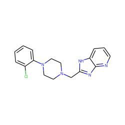 Clc1ccccc1N1CCN(Cc2nc3ncccc3[nH]2)CC1 ZINC000026472125