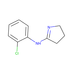 Clc1ccccc1NC1=NCCC1 ZINC000003866613