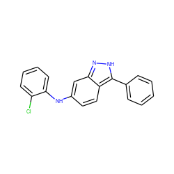 Clc1ccccc1Nc1ccc2c(-c3ccccc3)[nH]nc2c1 ZINC000003816998