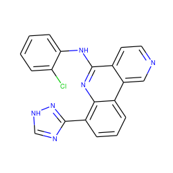 Clc1ccccc1Nc1nc2c(-c3nc[nH]n3)cccc2c2cnccc12 ZINC000073142027