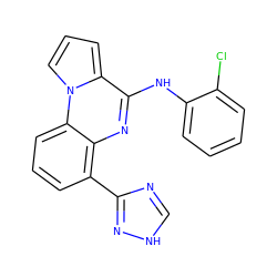 Clc1ccccc1Nc1nc2c(-c3nc[nH]n3)cccc2n2cccc12 ZINC000068248135