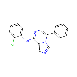 Clc1ccccc1Nc1ncc(-c2ccccc2)n2cncc12 ZINC000039033939