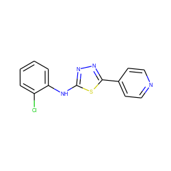 Clc1ccccc1Nc1nnc(-c2ccncc2)s1 ZINC000002339055