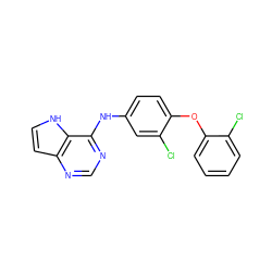 Clc1ccccc1Oc1ccc(Nc2ncnc3cc[nH]c23)cc1Cl ZINC000073169955