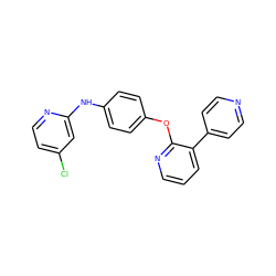 Clc1ccnc(Nc2ccc(Oc3ncccc3-c3ccncc3)cc2)c1 ZINC000139303834