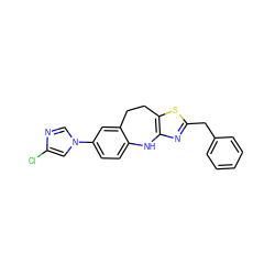 Clc1cn(-c2ccc3c(c2)CCc2sc(Cc4ccccc4)nc2N3)cn1 ZINC000653691198