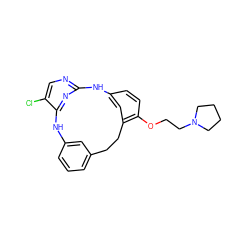 Clc1cnc2nc1Nc1cccc(c1)CCc1cc(ccc1OCCN1CCCC1)N2 ZINC000082155452