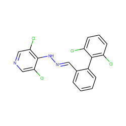 Clc1cncc(Cl)c1N/N=C/c1ccccc1-c1c(Cl)cccc1Cl ZINC000028571083