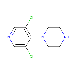 Clc1cncc(Cl)c1N1CCNCC1 ZINC000000127219