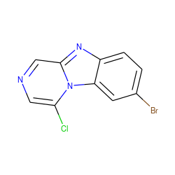 Clc1cncc2nc3ccc(Br)cc3n12 ZINC000103266975