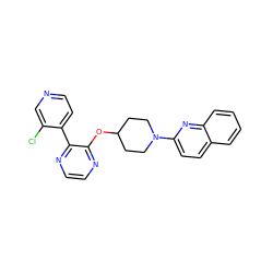 Clc1cnccc1-c1nccnc1OC1CCN(c2ccc3ccccc3n2)CC1 ZINC000096168789