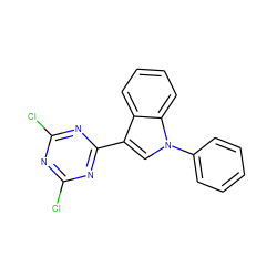 Clc1nc(Cl)nc(-c2cn(-c3ccccc3)c3ccccc23)n1 ZINC000001734413