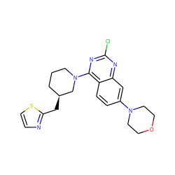 Clc1nc(N2CCC[C@H](Cc3nccs3)C2)c2ccc(N3CCOCC3)cc2n1 ZINC000199431364