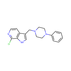 Clc1nccc2c(CN3CCN(c4ccccc4)CC3)c[nH]c12 ZINC000043015619