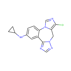 Clc1ncn2c1Cn1ncnc1-c1cc(NC3CC3)ccc1-2 ZINC000035905863