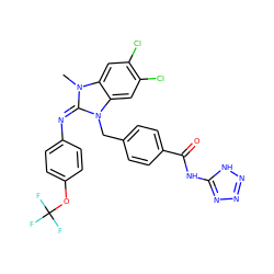 Cn1/c(=N/c2ccc(OC(F)(F)F)cc2)n(Cc2ccc(C(=O)Nc3nnn[nH]3)cc2)c2cc(Cl)c(Cl)cc21 ZINC000101455485