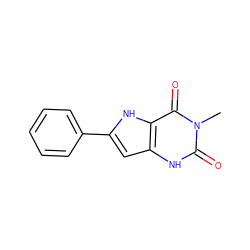 Cn1c(=O)[nH]c2cc(-c3ccccc3)[nH]c2c1=O ZINC000012405590