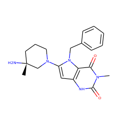 Cn1c(=O)[nH]c2cc(N3CCC[C@@](C)(N)C3)n(Cc3ccccc3)c2c1=O ZINC000064549994