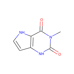 Cn1c(=O)[nH]c2cc[nH]c2c1=O ZINC000012405585