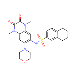 Cn1c(=O)c(=O)n(C)c2cc(N3CCOCC3)c(NS(=O)(=O)c3ccc4c(c3)CCCC4)cc21 ZINC000015733663