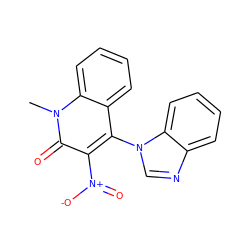 Cn1c(=O)c([N+](=O)[O-])c(-n2cnc3ccccc32)c2ccccc21 ZINC000000250976