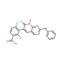 Cn1c(=O)c(-c2c(Cl)ccc(C(=O)O)c2Cl)cc2cnc(Nc3ccccc3)nc21 ZINC000028337135