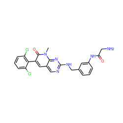 Cn1c(=O)c(-c2c(Cl)cccc2Cl)cc2cnc(NCc3cccc(NC(=O)CN)c3)nc21 ZINC000058592300