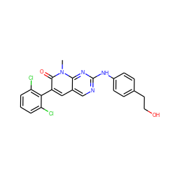 Cn1c(=O)c(-c2c(Cl)cccc2Cl)cc2cnc(Nc3ccc(CCO)cc3)nc21 ZINC000045298919