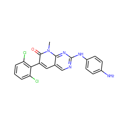 Cn1c(=O)c(-c2c(Cl)cccc2Cl)cc2cnc(Nc3ccc(N)cc3)nc21 ZINC000045245959