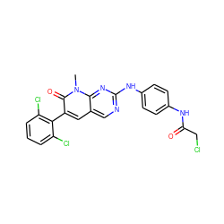 Cn1c(=O)c(-c2c(Cl)cccc2Cl)cc2cnc(Nc3ccc(NC(=O)CCl)cc3)nc21 ZINC000038912268