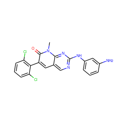 Cn1c(=O)c(-c2c(Cl)cccc2Cl)cc2cnc(Nc3cccc(N)c3)nc21 ZINC000003962456