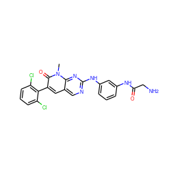 Cn1c(=O)c(-c2c(Cl)cccc2Cl)cc2cnc(Nc3cccc(NC(=O)CN)c3)nc21 ZINC000058575333