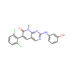 Cn1c(=O)c(-c2c(Cl)cccc2Cl)cc2cnc(Nc3cccc(O)c3)nc21 ZINC000003815288