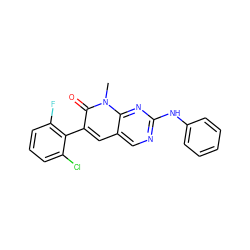 Cn1c(=O)c(-c2c(F)cccc2Cl)cc2cnc(Nc3ccccc3)nc21 ZINC000028135527