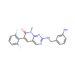 Cn1c(=O)c(-c2c(F)cccc2F)cc2cnc(NCc3cccc(N)c3)nc21 ZINC000058592766