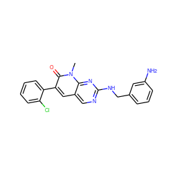 Cn1c(=O)c(-c2ccccc2Cl)cc2cnc(NCc3cccc(N)c3)nc21 ZINC000058590598