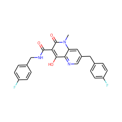 Cn1c(=O)c(C(=O)NCc2ccc(F)cc2)c(O)c2ncc(Cc3ccc(F)cc3)cc21 ZINC000102897268