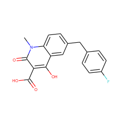 Cn1c(=O)c(C(=O)O)c(O)c2cc(Cc3ccc(F)cc3)ccc21 ZINC000040867174