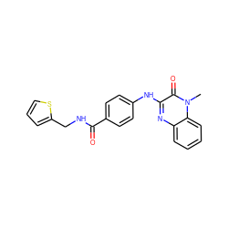 Cn1c(=O)c(Nc2ccc(C(=O)NCc3cccs3)cc2)nc2ccccc21 ZINC000013982625