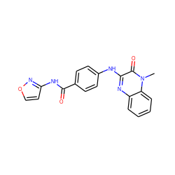 Cn1c(=O)c(Nc2ccc(C(=O)Nc3ccon3)cc2)nc2ccccc21 ZINC000013982624