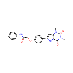 Cn1c(=O)c2[nH]c(-c3ccc(OCC(=O)Nc4ccccc4)cc3)cc2n(C)c1=O ZINC000013678787