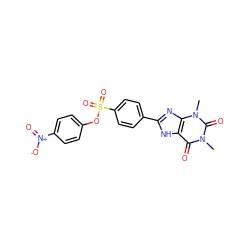 Cn1c(=O)c2[nH]c(-c3ccc(S(=O)(=O)Oc4ccc([N+](=O)[O-])cc4)cc3)nc2n(C)c1=O ZINC000013559497