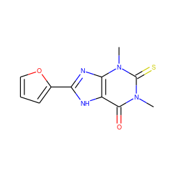 Cn1c(=O)c2[nH]c(-c3ccco3)nc2n(C)c1=S ZINC000029551656