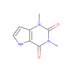 Cn1c(=O)c2[nH]ccc2n(C)c1=O ZINC000000342261