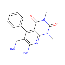 Cn1c(=O)c2c(-c3ccccc3)c(CN)c(N)nc2n(C)c1=O ZINC000034620196