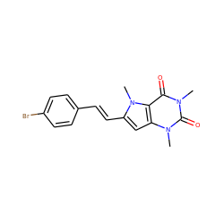 Cn1c(=O)c2c(cc(/C=C/c3ccc(Br)cc3)n2C)n(C)c1=O ZINC000095596672