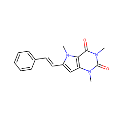 Cn1c(=O)c2c(cc(/C=C/c3ccccc3)n2C)n(C)c1=O ZINC000012405600