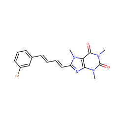 Cn1c(=O)c2c(nc(/C=C/C=C/c3cccc(Br)c3)n2C)n(C)c1=O ZINC000040423520